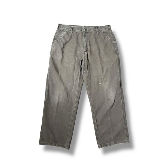 Carhartt Other - Vintage Faded Carhartt B11 CHT Canvas Pant 37x28 Brown Dungaree Wide Workwear